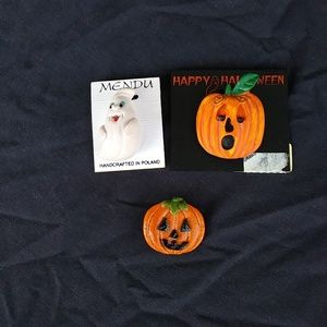 3 HALLOWEEN BROOCHES GHOST & PUMPKINS